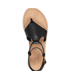 Marc Fisher Lille Thong Flat Sandal | Black Leather