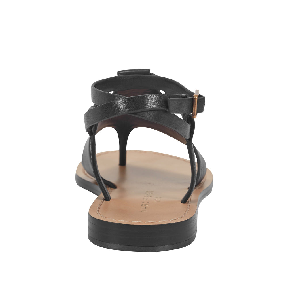 Marc Fisher Lille Thong Flat Sandal | Black Leather
