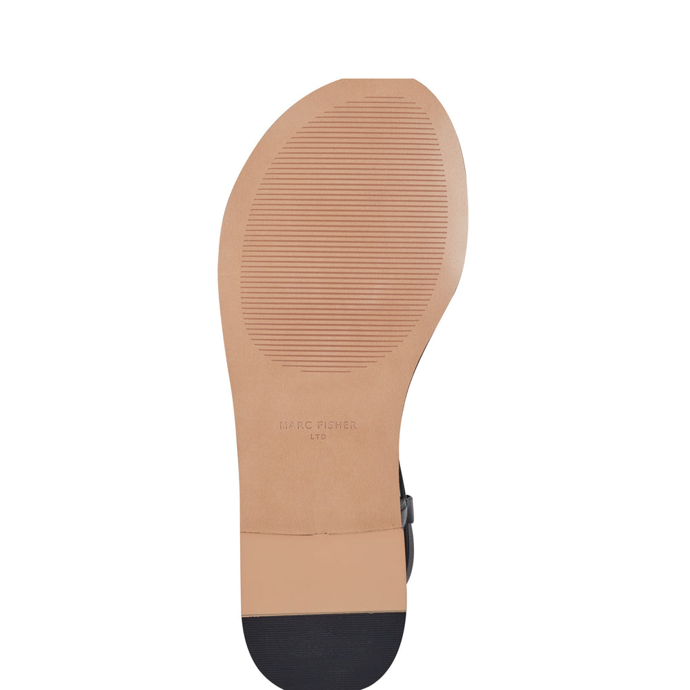 Marc Fisher Lille Thong Flat Sandal | Black Leather