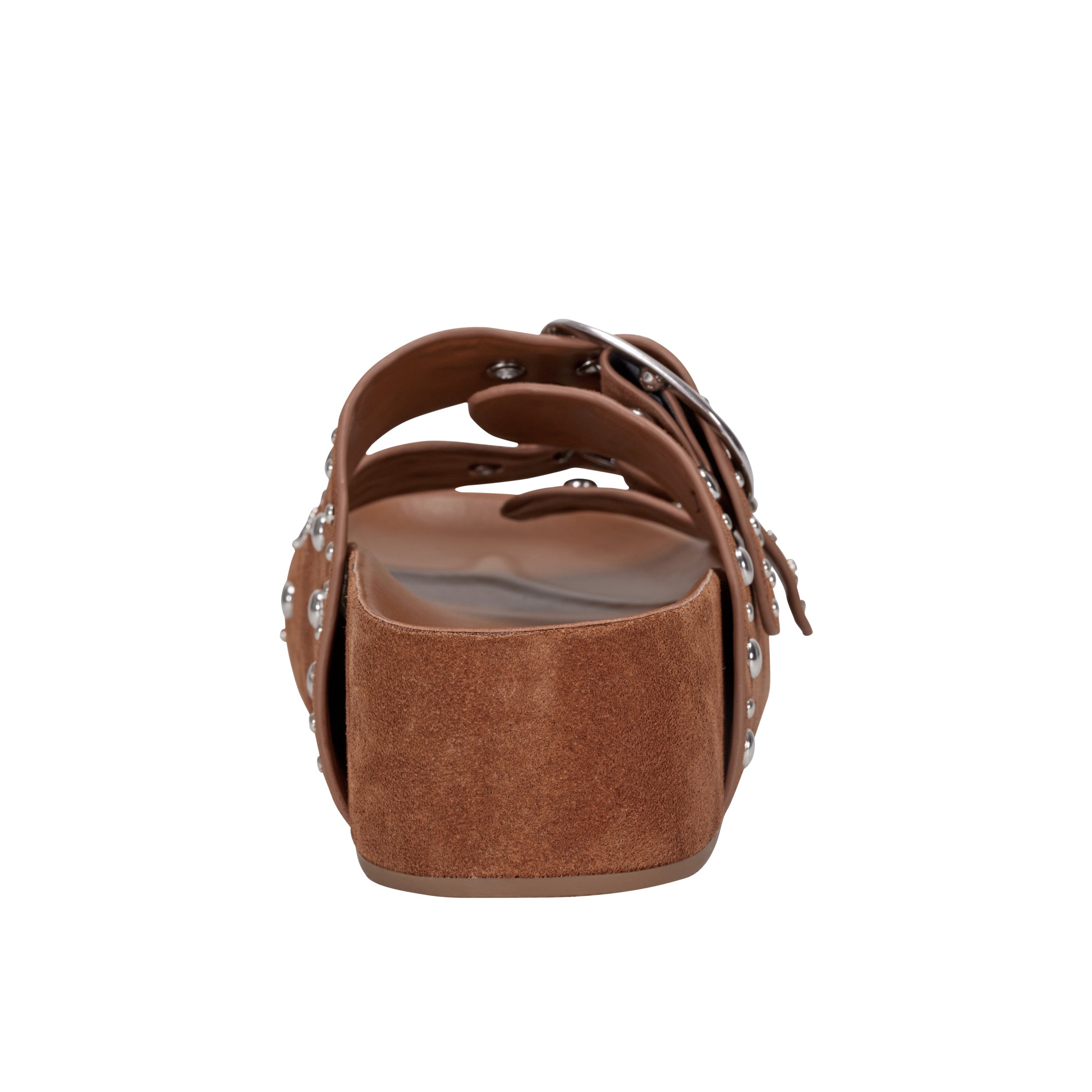 Marc Fisher Sayge Footbed Studded Sandal | Brown Suede
