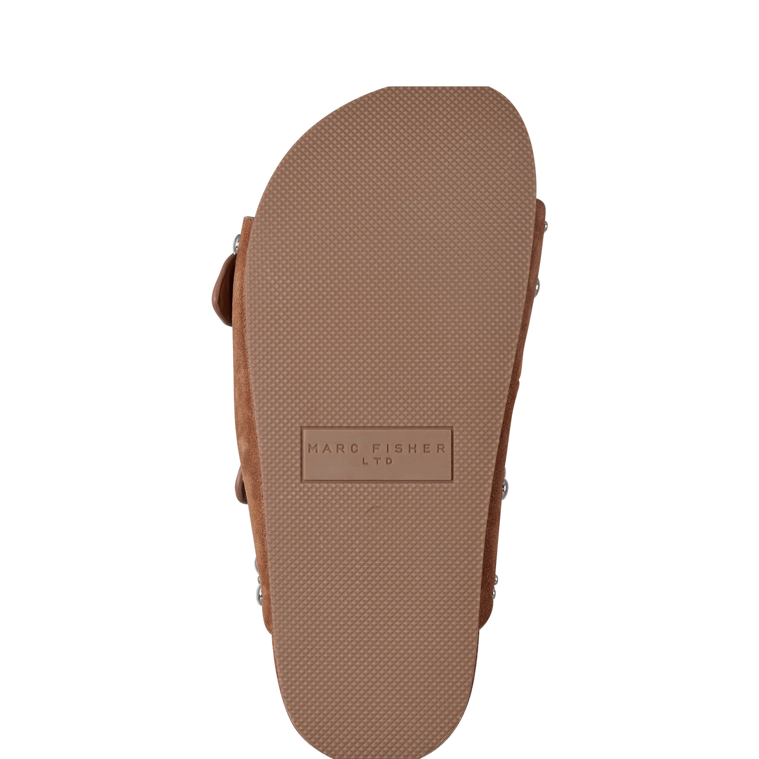 Marc Fisher Sayge Footbed Studded Sandal | Brown Suede