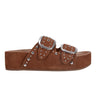 Marc Fisher Sayge Footbed Studded Sandal | Brown Suede