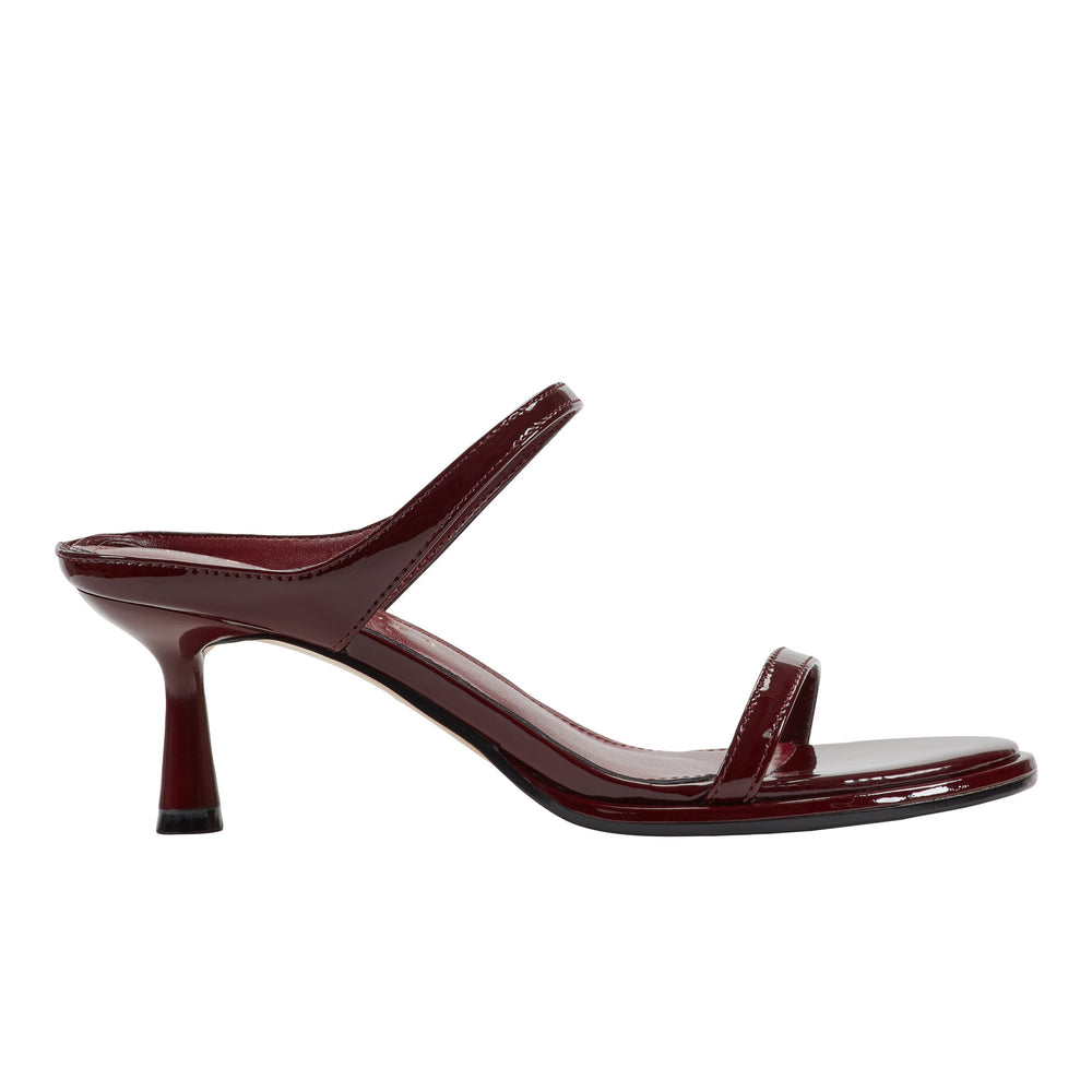 Marc Fisher Alonde Heeled Slide Sandal | Dark Red Patent