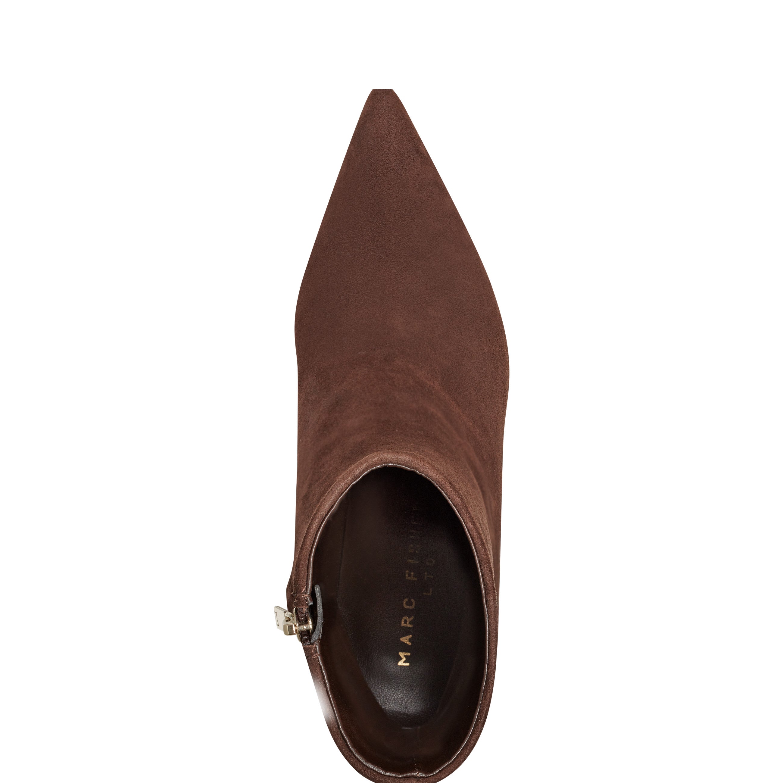 Marc Fisher Elynna Block Heel Bootie | Dark Brown Suede