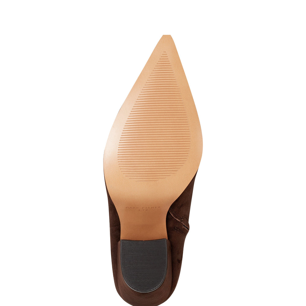 Marc Fisher Elynna Block Heel Bootie | Dark Brown Suede