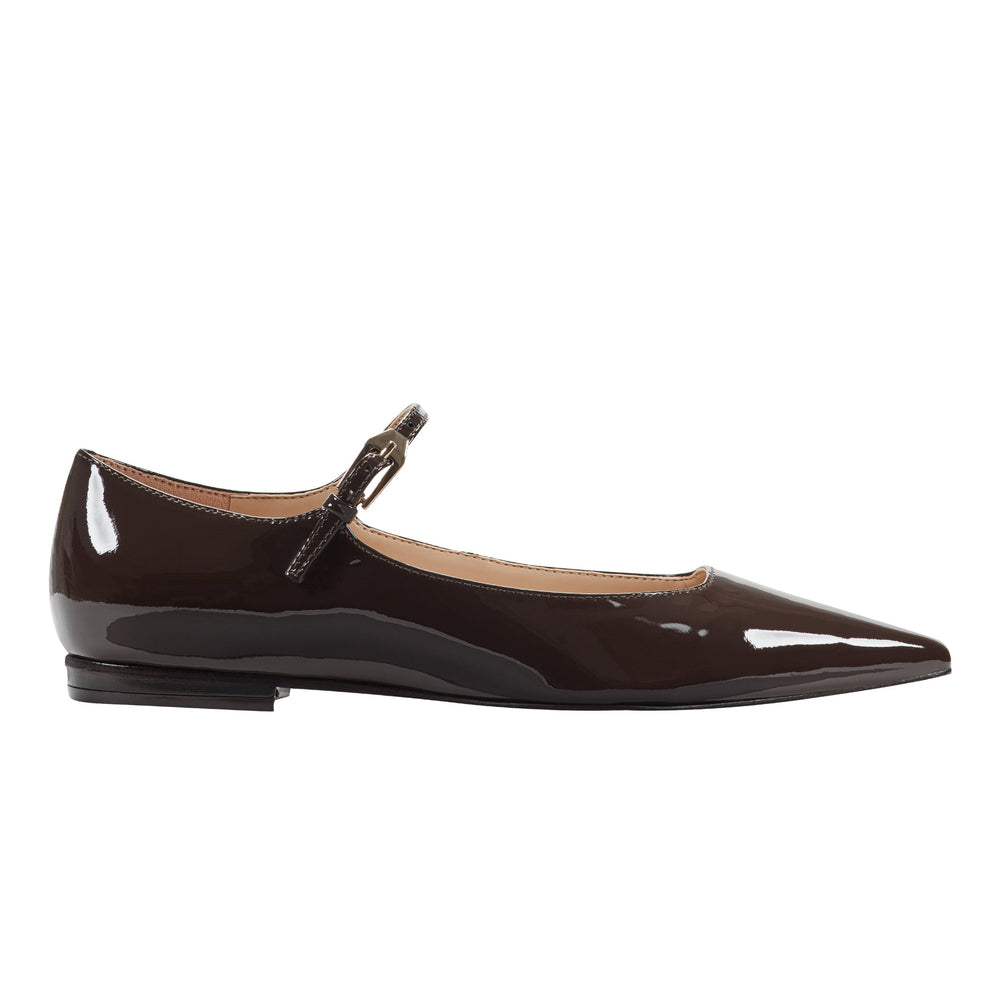 Marc Fisher Trella Mary Jane Flat | Brown Patent Leather