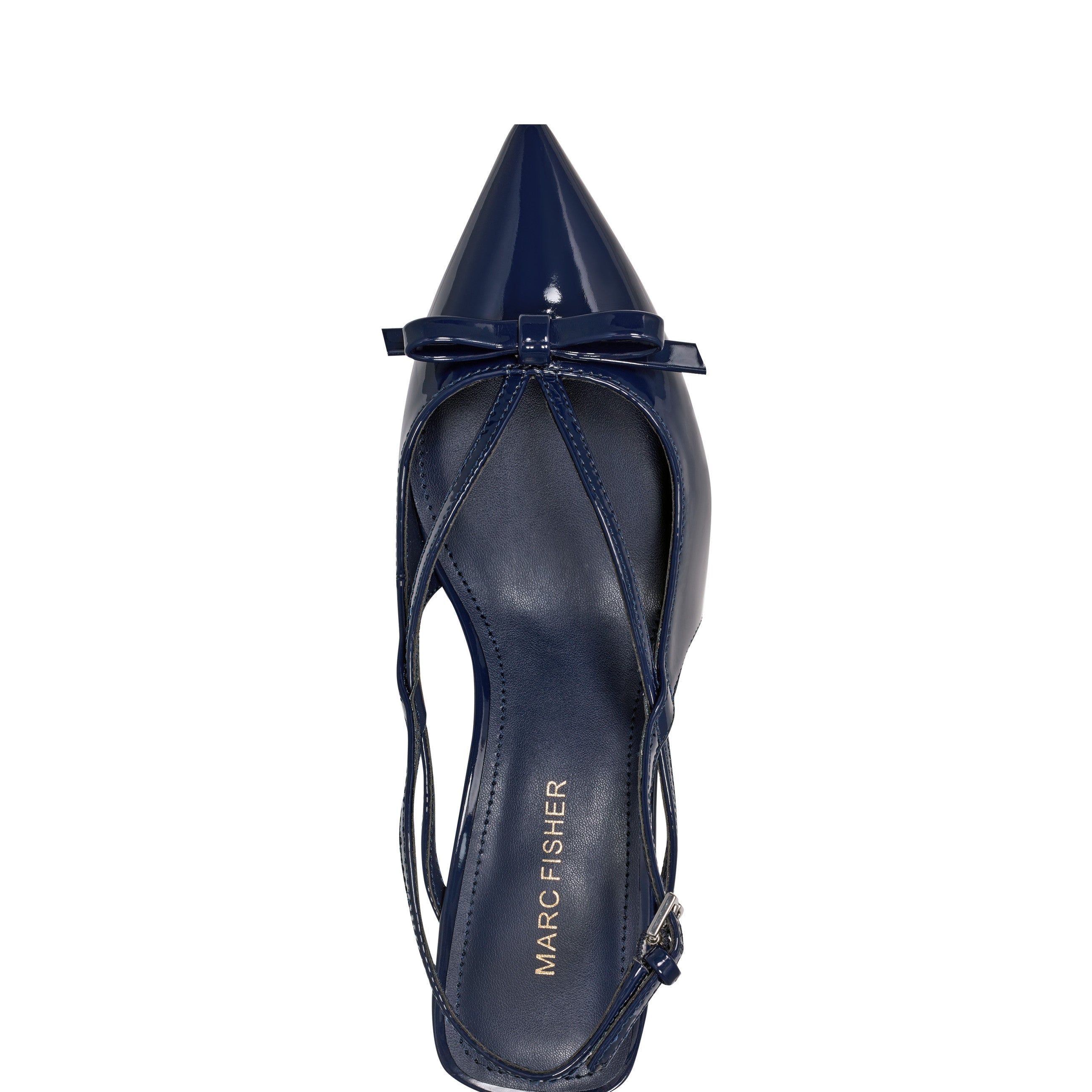 Marc Fisher Laily Bow Slingback Pump | Navy Patent