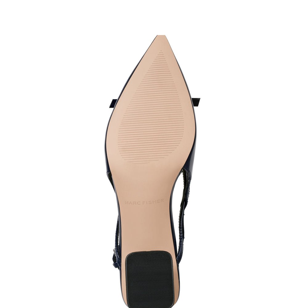 Marc Fisher Laily Bow Slingback Pump | Navy Patent