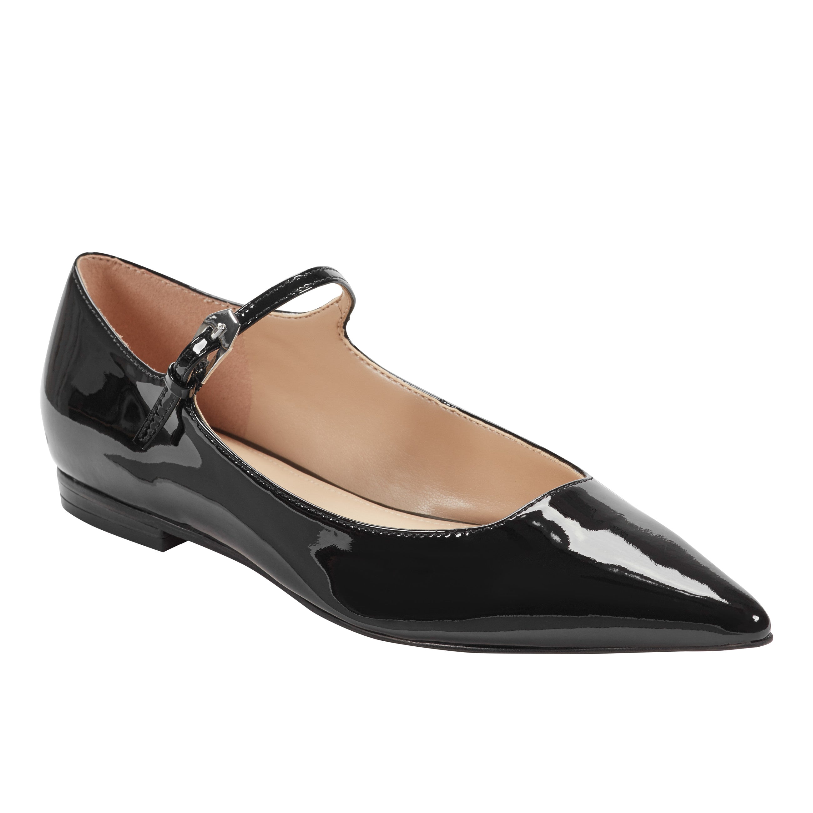 Marc Fisher Trella Mary Jane Flat | Black Patent Leather