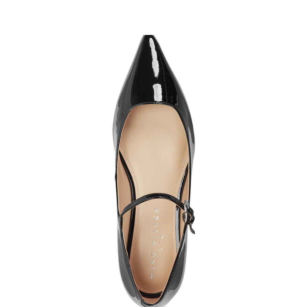 Marc Fisher Trella Mary Jane Flat | Black Patent Leather