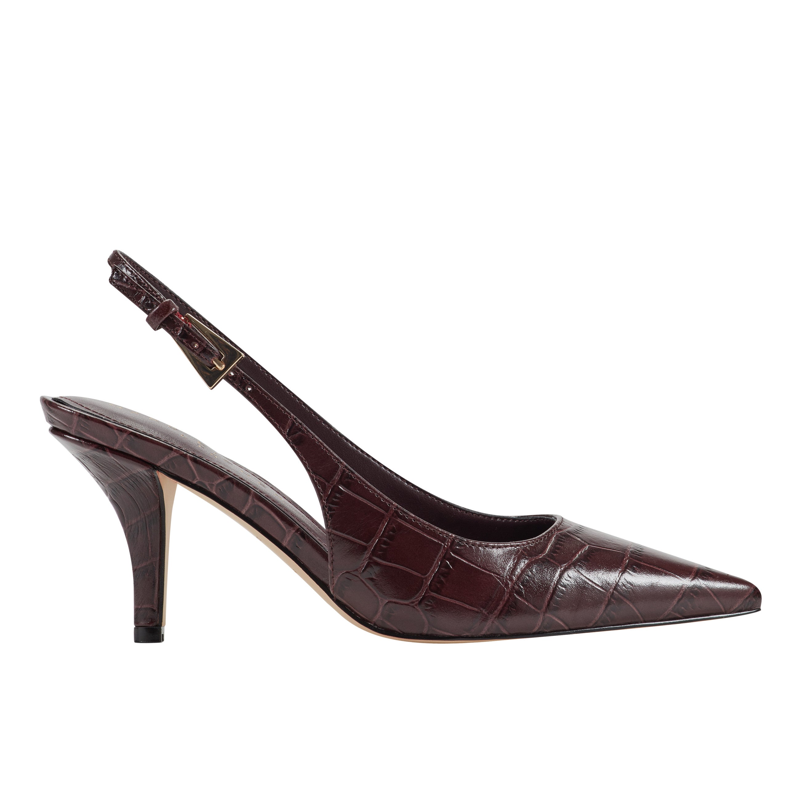 Marc Fisher Dorie Slingback Pump | Dark Brown Croco