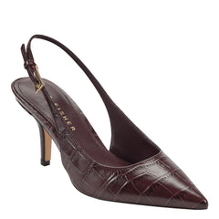 Marc Fisher Dorie Slingback Pump | Dark Brown Croco