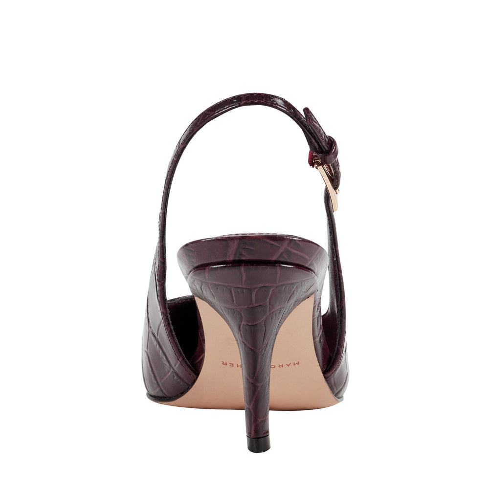 Marc Fisher Dorie Slingback Pump | Dark Brown Croco