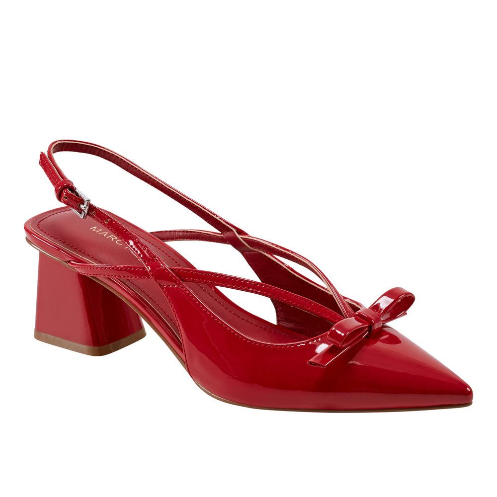 Marc Fisher Laily Bow Slingback Pump | Red Patent