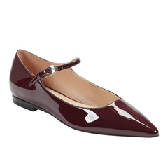 Marc Fisher Trella Mary Jane Flat | Dark Red Patent Leather