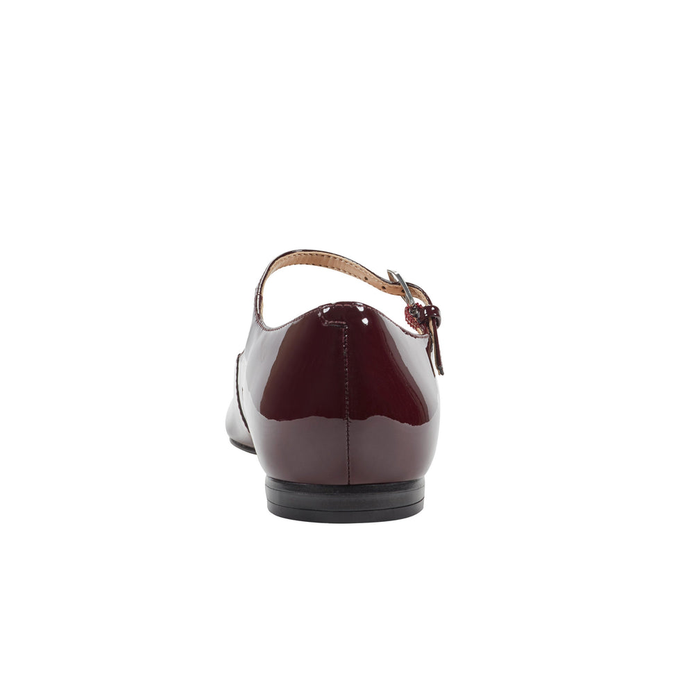 Marc Fisher Trella Mary Jane Flat | Dark Red Patent Leather