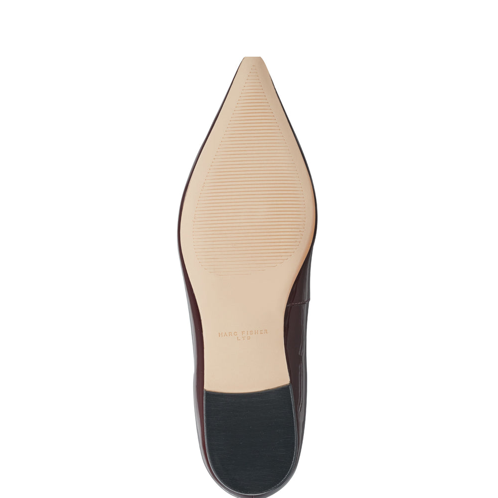 Marc Fisher Trella Mary Jane Flat | Dark Red Patent Leather