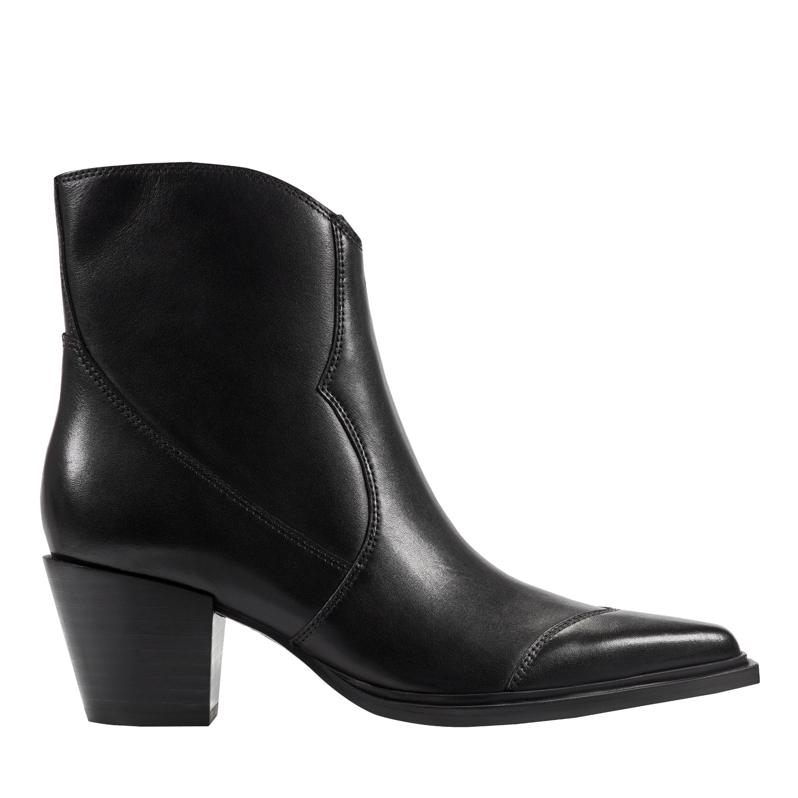 Marc Fisher Giulie Western Ankle Bootie | Black Leather