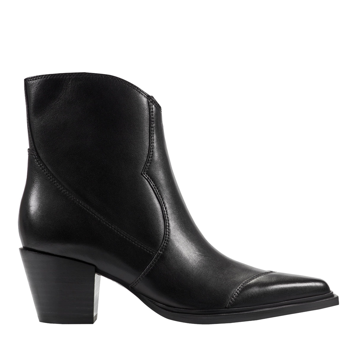 Marc Fisher Giulie Western Ankle Bootie | Black Leather