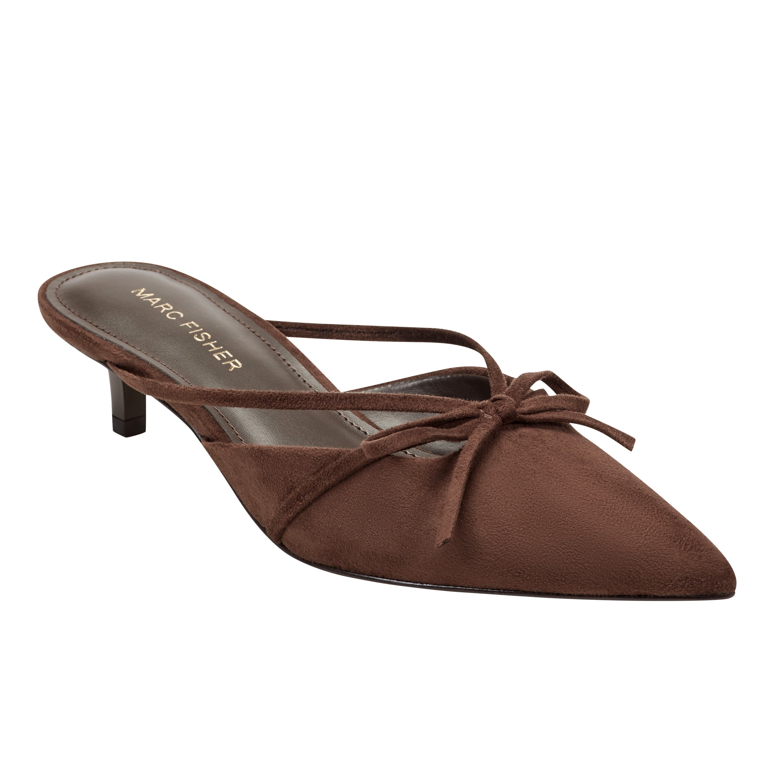 Marc Fisher Florin Kitten Heel Mule | Dark Brown