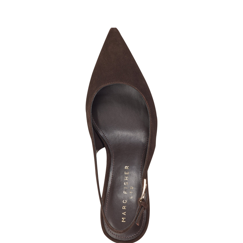 Marc Fisher Dorie Slingback Pump | Dark Brown Leather