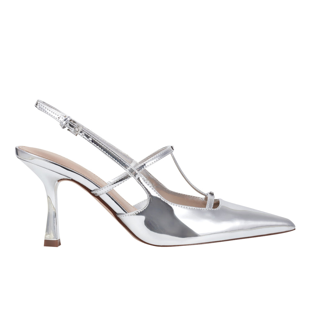 Marc Fisher Remmi Strappy Slingback Pump | Silver Metallic
