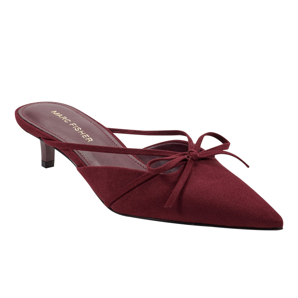 Marc Fisher Florin Kitten Heel Mule | Dark Red