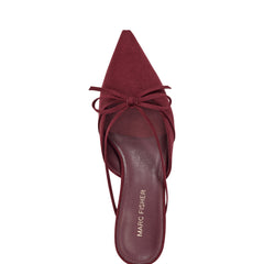 Marc Fisher Florin Kitten Heel Mule | Dark Red