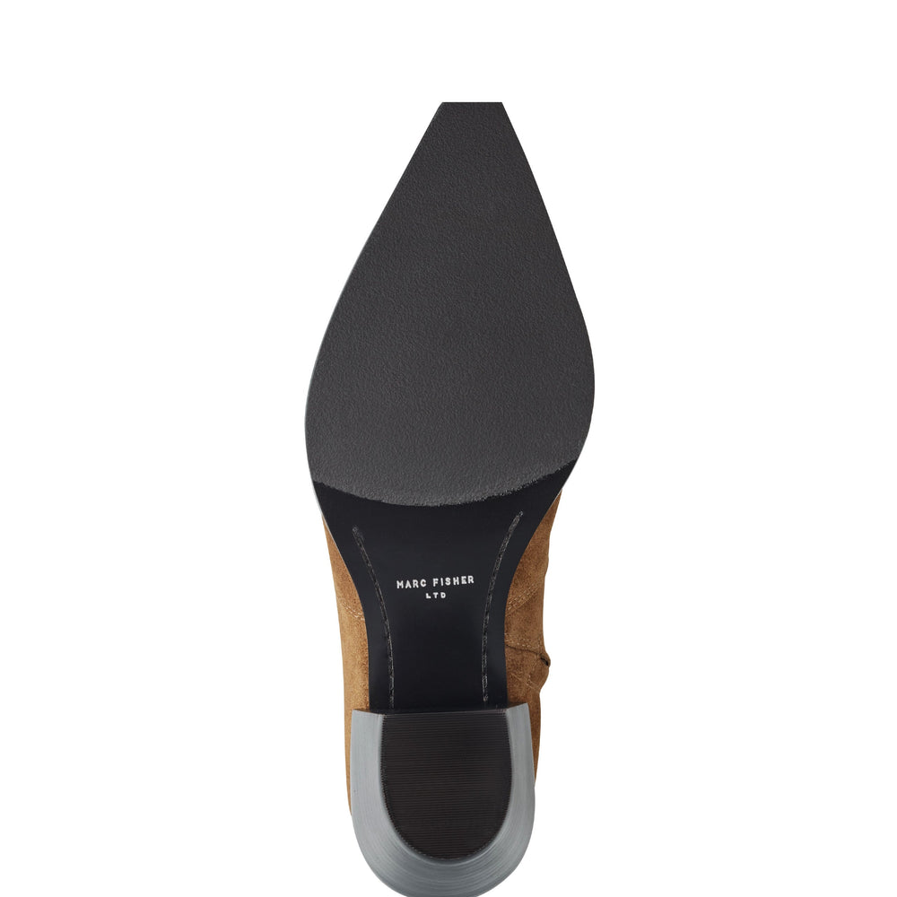 Marc Fisher Giulie Western Ankle Bootie | Natural Suede
