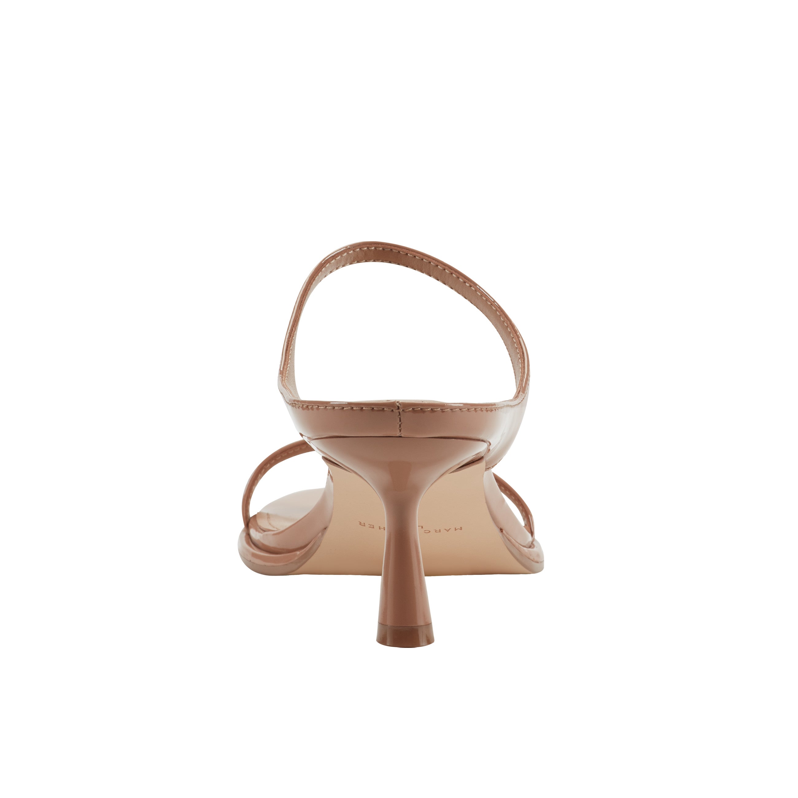 Marc Fisher Alonde Heeled Slide Sandal | Natural Patent Leather