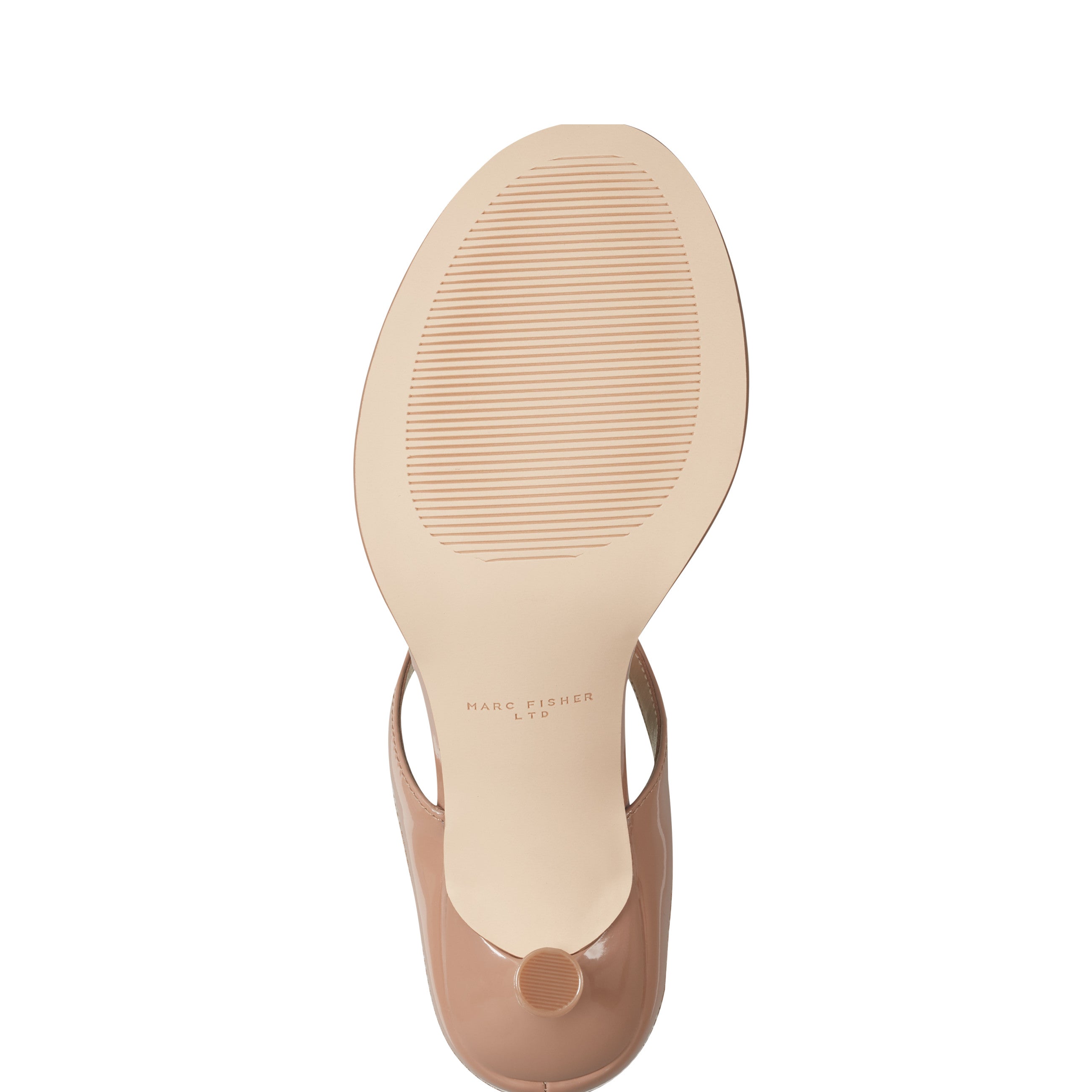 Marc Fisher Alonde Heeled Slide Sandal | Natural Patent Leather
