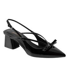 Marc Fisher Laily Bow Slingback Pump | Black Patent
