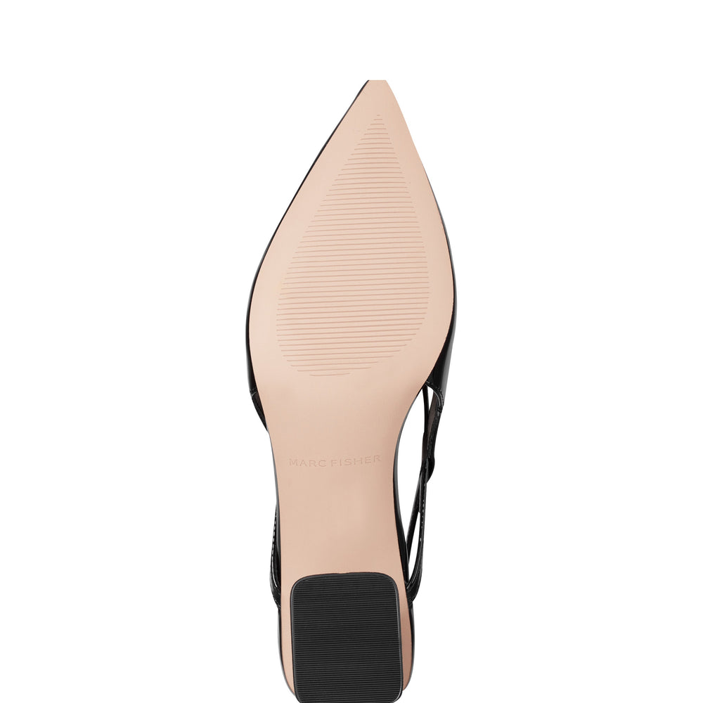 Marc Fisher Laily Bow Slingback Pump | Black Patent