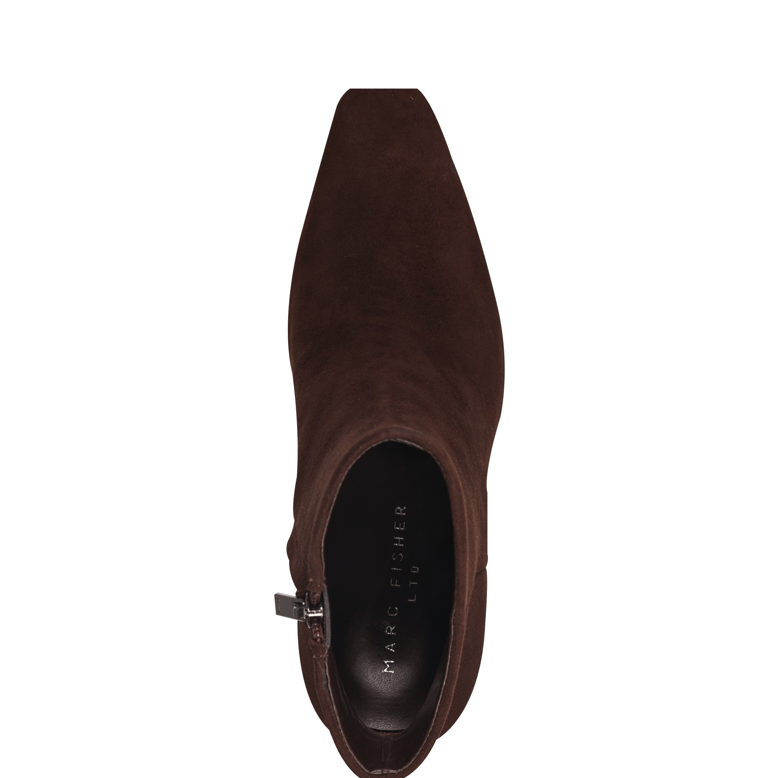 Marc Fisher Novella Block Heel Ankle Bootie | Dark Brown Suede