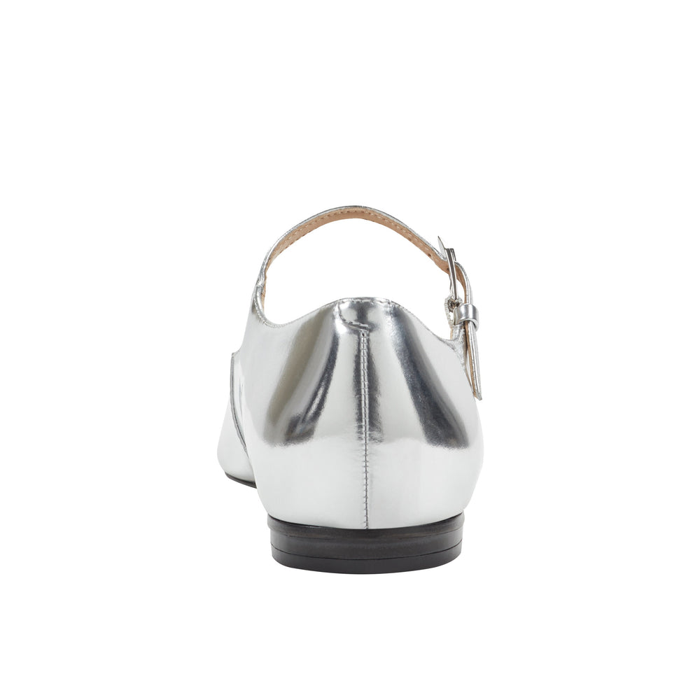 Marc Fisher Trella Mary Jane Flat | Silver Metallic