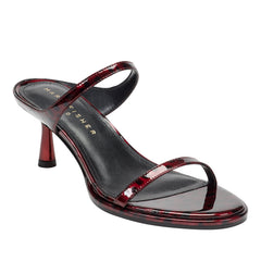 Marc Fisher Alonde Heeled Slide Sandal | Dark Red Patent Leather