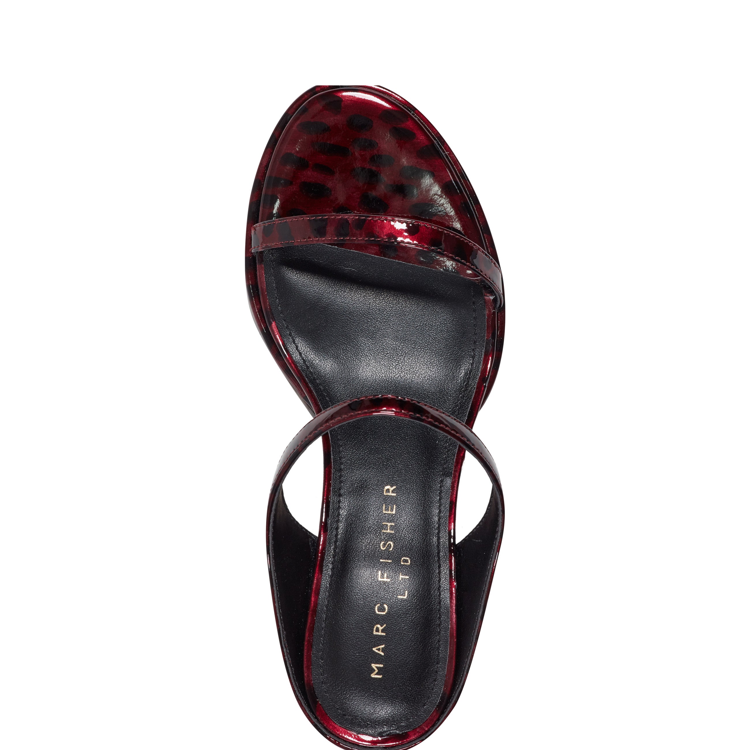 Marc Fisher Alonde Heeled Slide Sandal | Dark Red Patent Leather