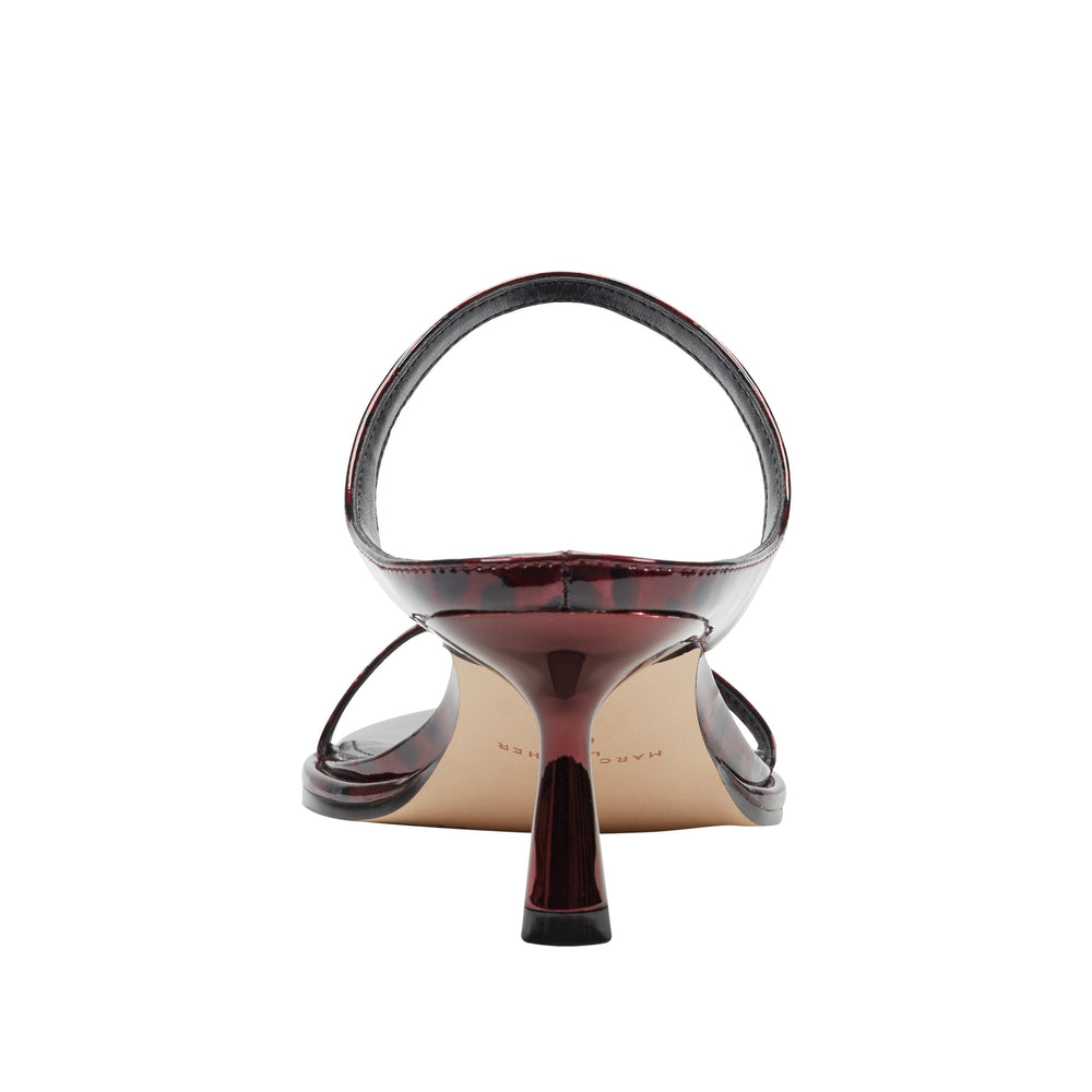 Marc Fisher Alonde Heeled Slide Sandal | Dark Red Patent Leather