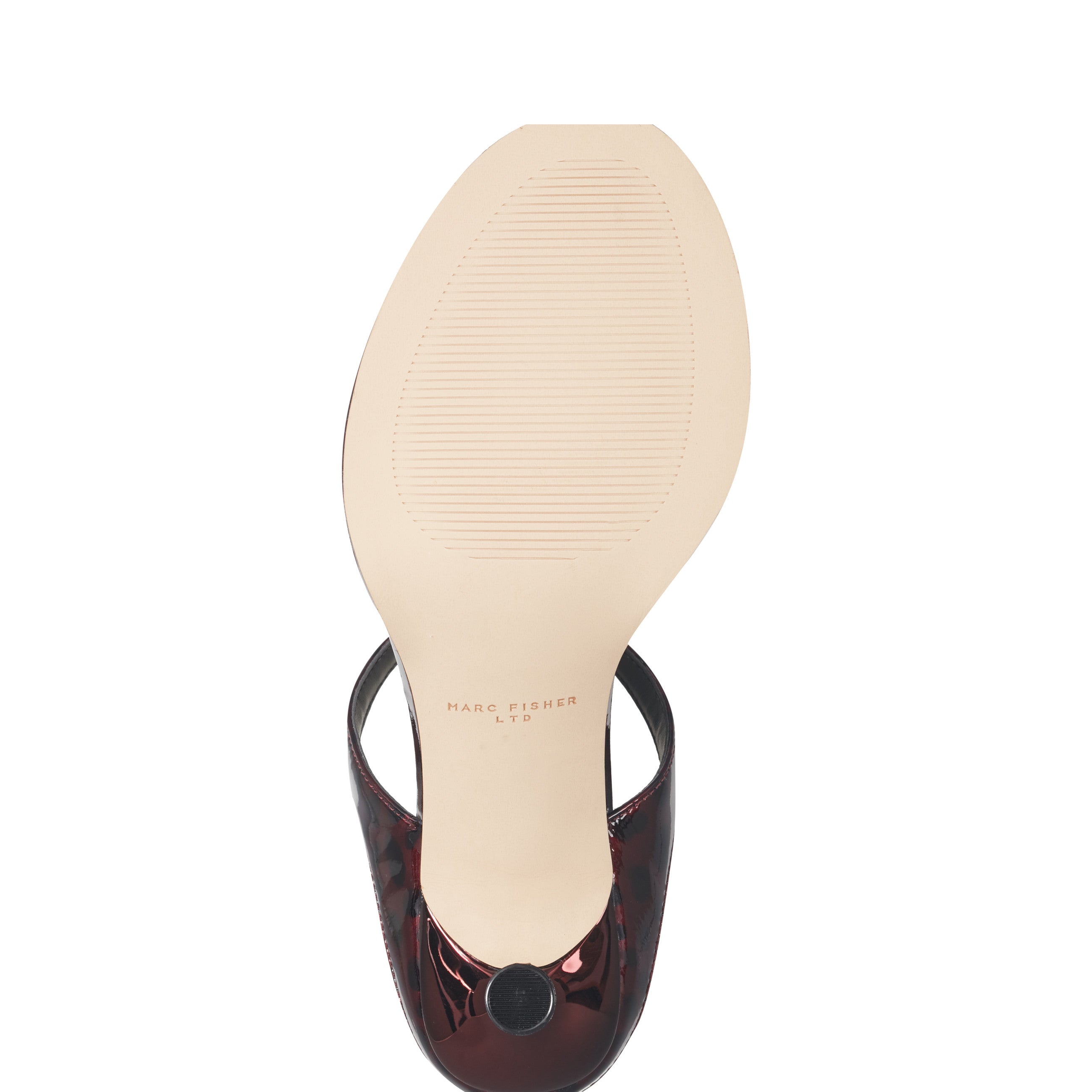 Marc Fisher Alonde Heeled Slide Sandal | Dark Red Patent Leather