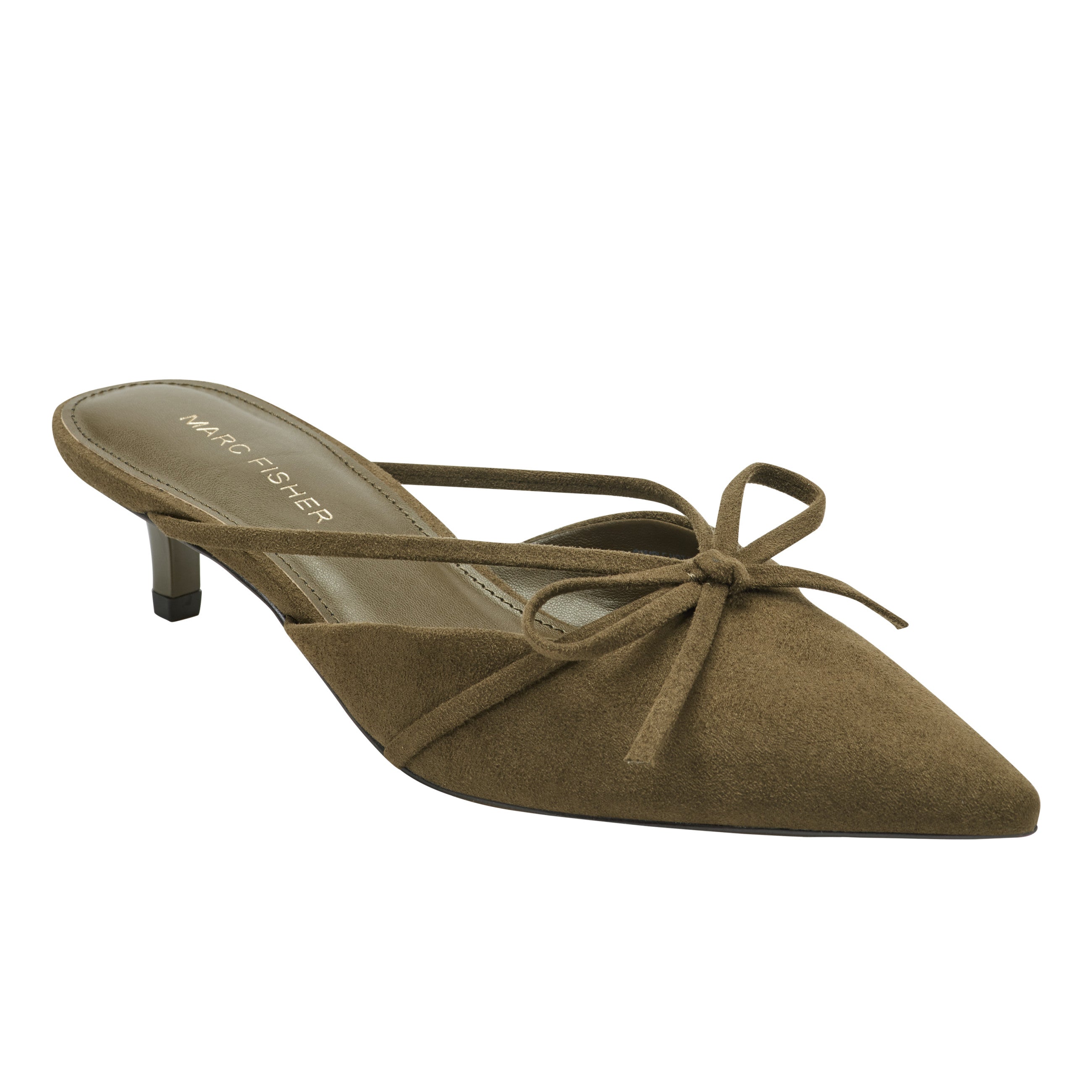 Marc Fisher Florin Kitten Heel Mule | Olive Green