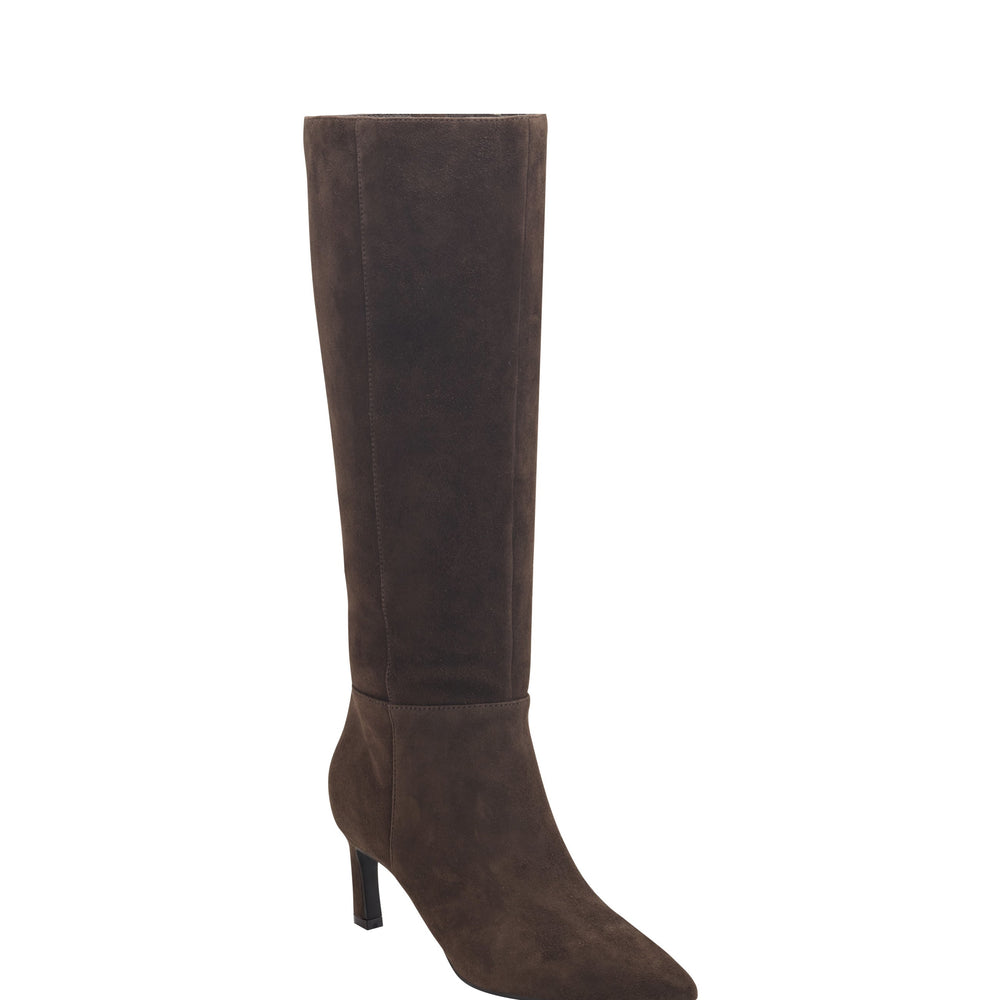 Marc Fisher Lucinda Kitten Heel Boot | Dark Brown Suede