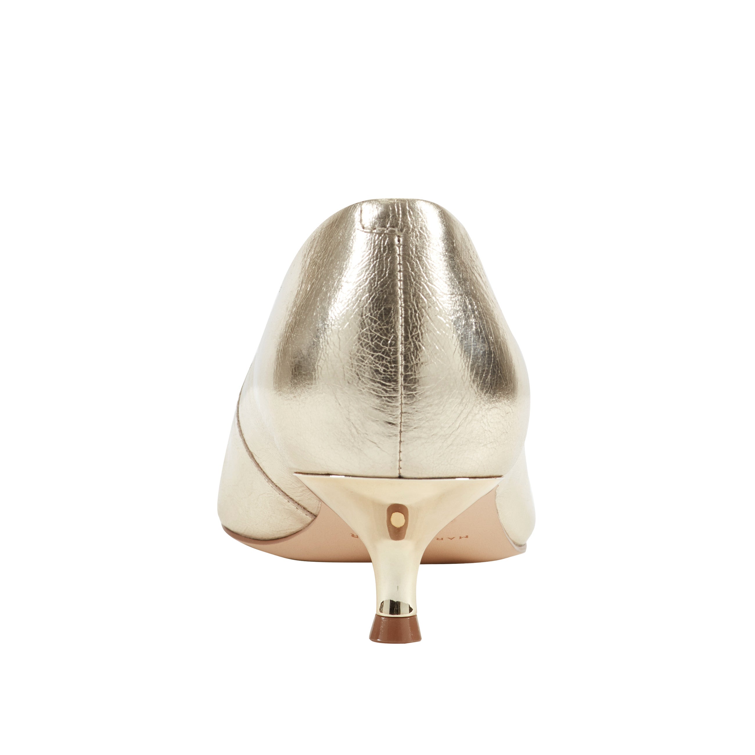 Marc Fisher Cecile Kitten Heel Pump | Gold Leather