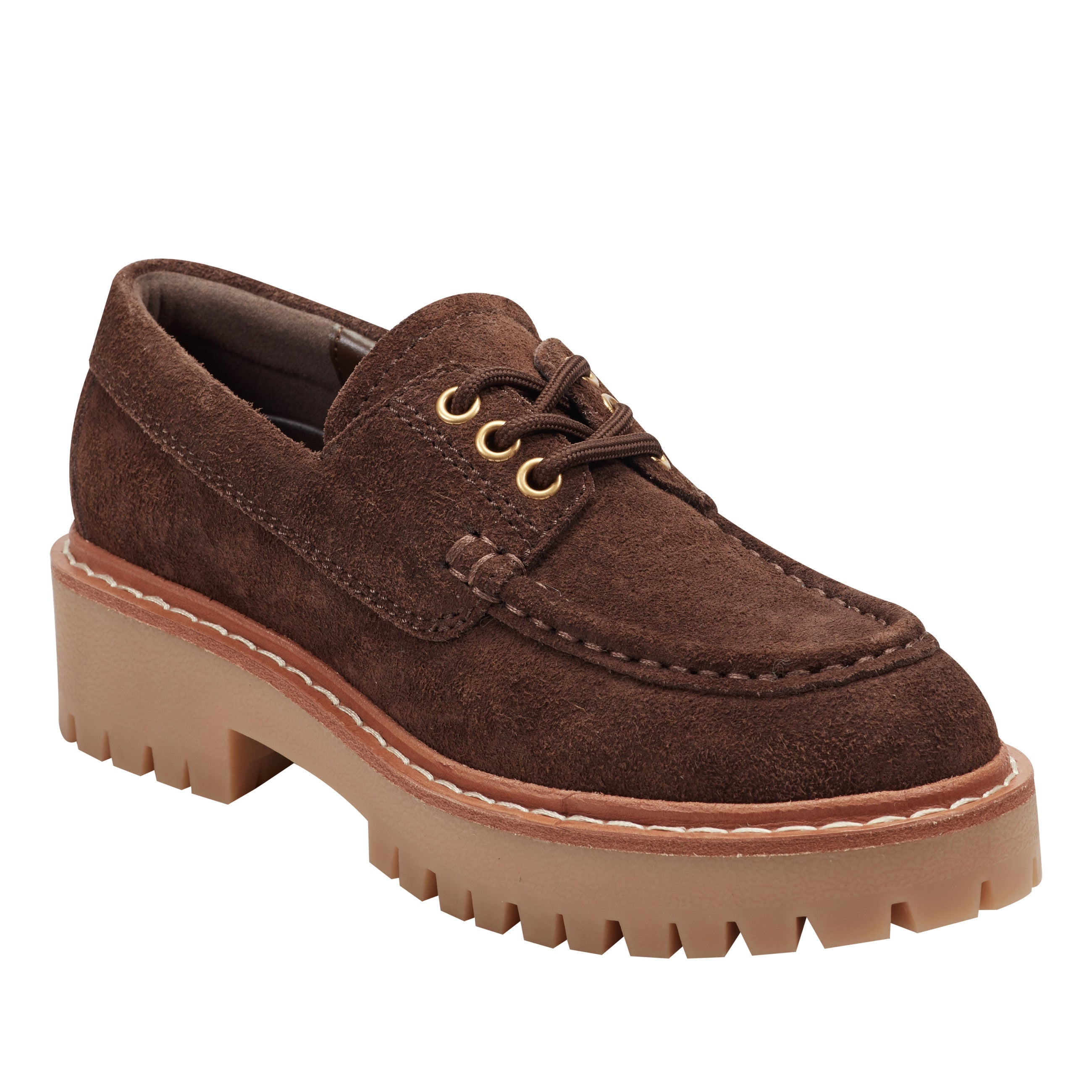 Marc Fisher Nerida Lug Sole Loafer | Brown Suede