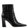 Marc Fisher Novella Block Heel Ankle Bootie | Embossed Black Croco Leather