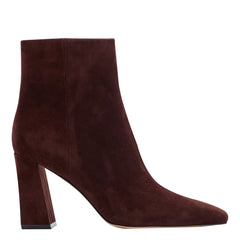 Marc Fisher Novella Block Heel Ankle Bootie | Dark Red Suede