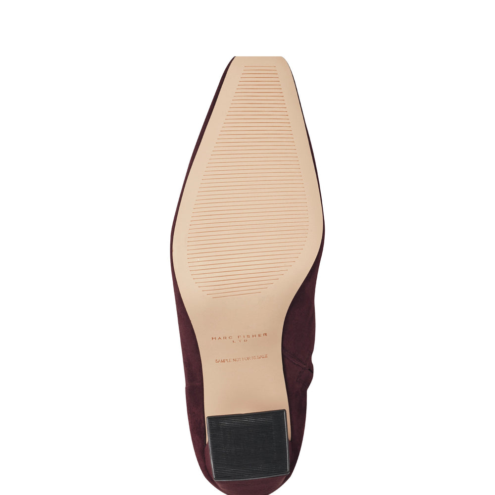 Marc Fisher Novella Block Heel Ankle Bootie | Dark Red Suede