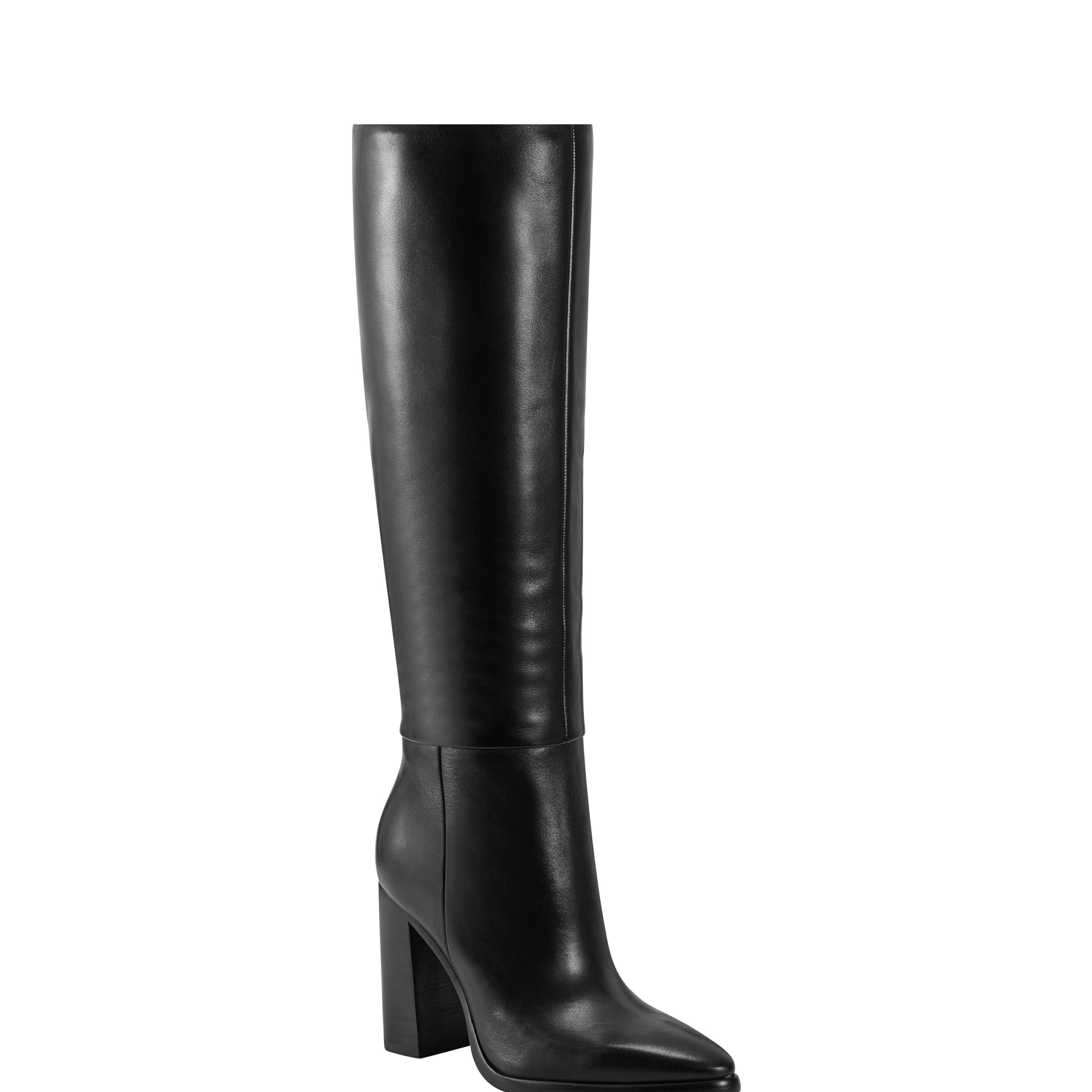 Marc Fisher Lannie Wide Calf Dress Boot | Black Leather