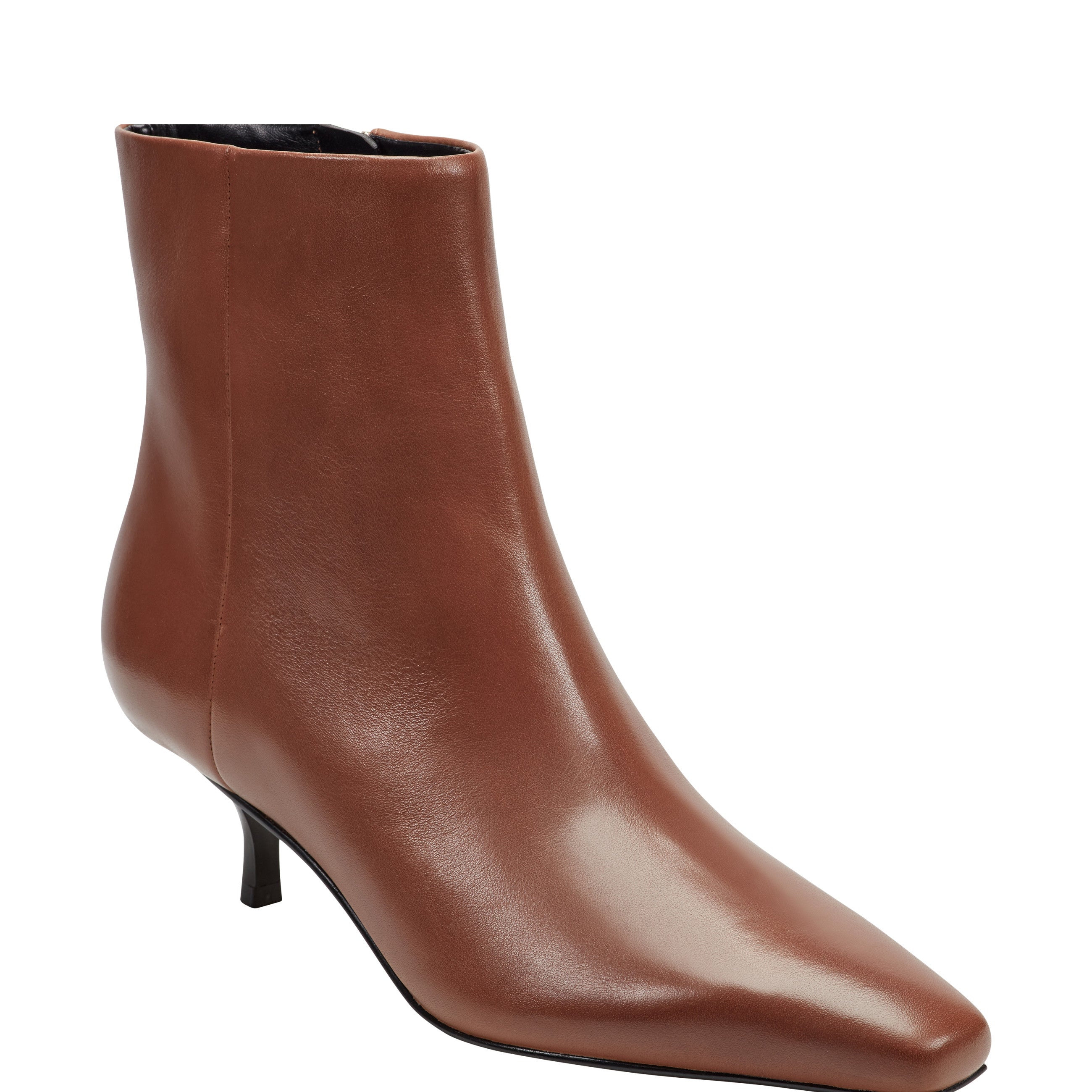 Marc Fisher Kiona Kitten Heel Ankle Bootie | Cognac Leather