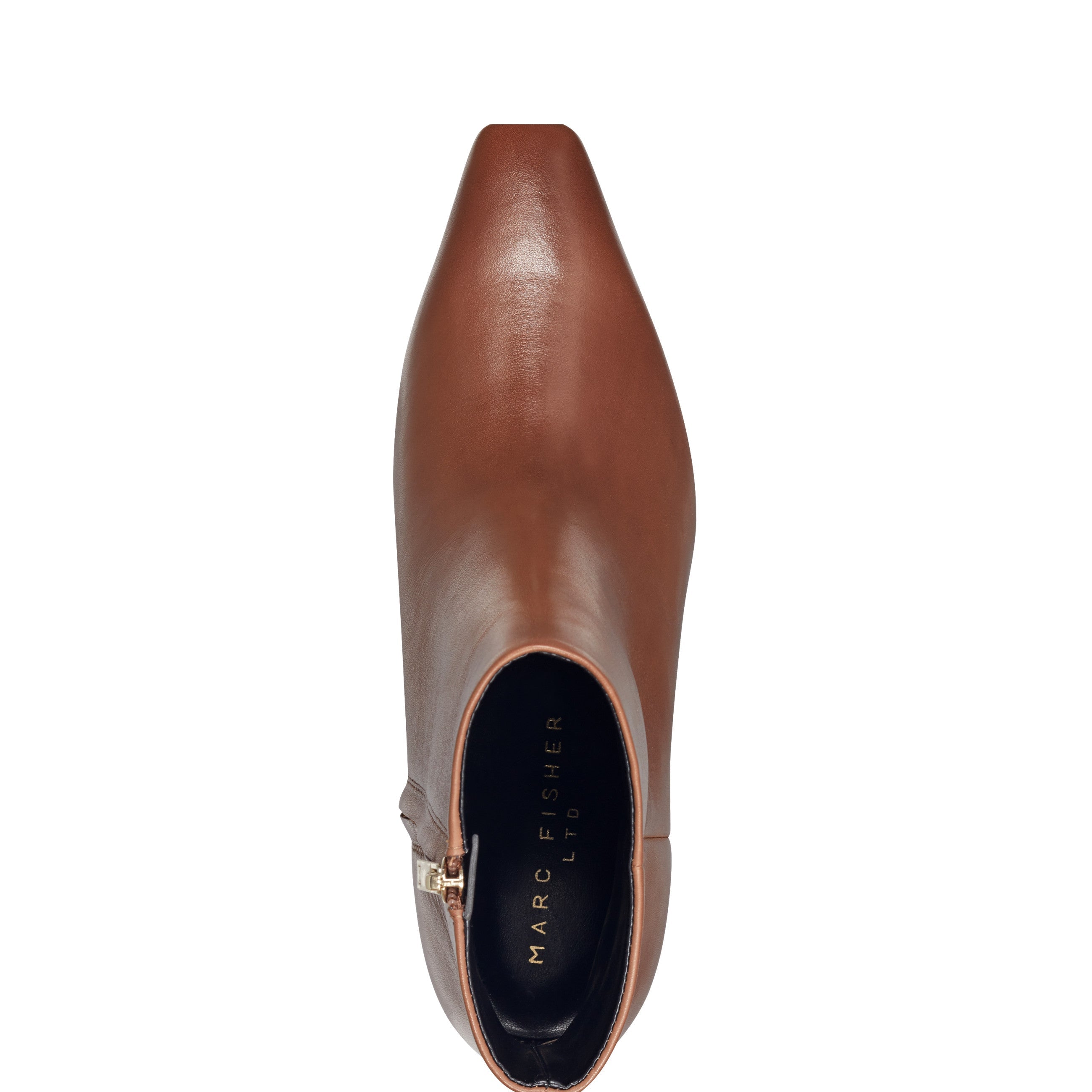 Marc Fisher Kiona Kitten Heel Ankle Bootie | Cognac Leather