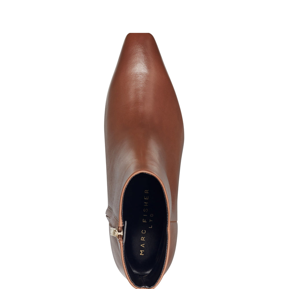 Marc Fisher Kiona Kitten Heel Ankle Bootie | Cognac Leather